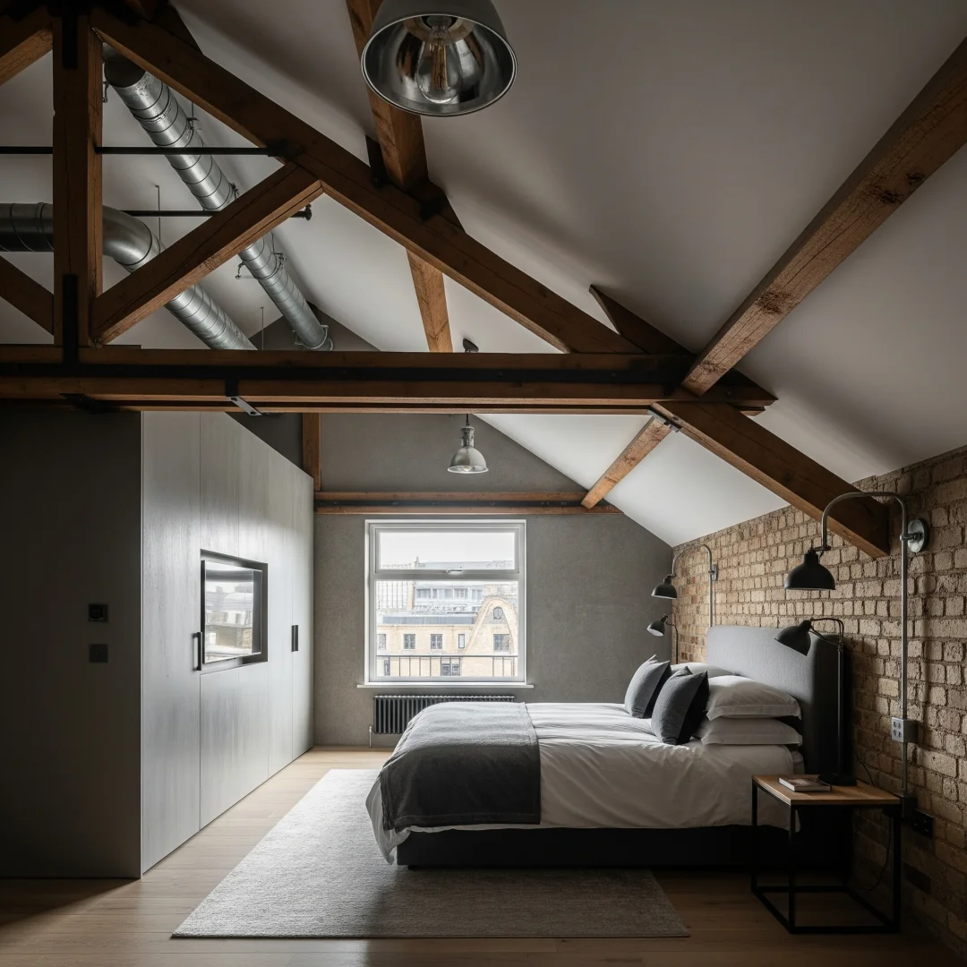 Industrial Loft Bedroom